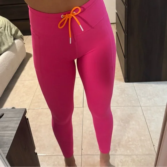 Lilybod Hot Pink Activewear Yoga Gym Athletic Leggings High Rise Size Small - Picture 3 of 11